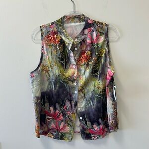 Floral Button Up Top • Sz XL • NEW!